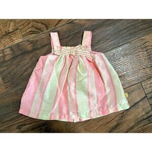 Disney Winnie the Pooh Baby Girl Dress Outfit Newborn Pink Green‎ Yellow Stripe